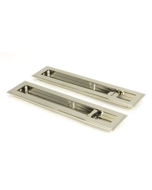 Polished Nickel 250mm Art Deco Rectangular Pull -Privacy Set