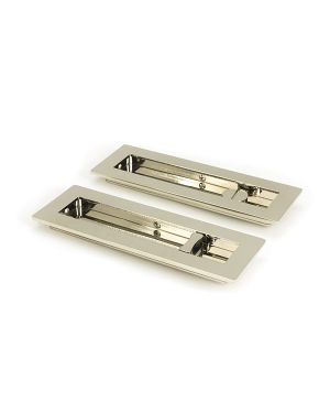 Polished Nickel 175mm Plain Rectangular Pull - Privacy Set
