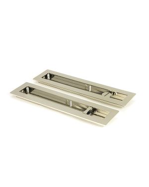 Polished Nickel 250mm Plain Rectangular Pull - Privacy Set