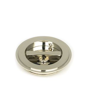 Polished Nickel 75mm Art Deco Round Pull - Privacy Set