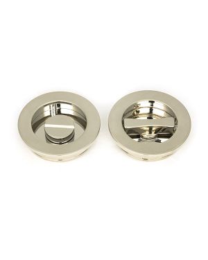 Polished Nickel 60mm Plain Round Pull - Privacy Set