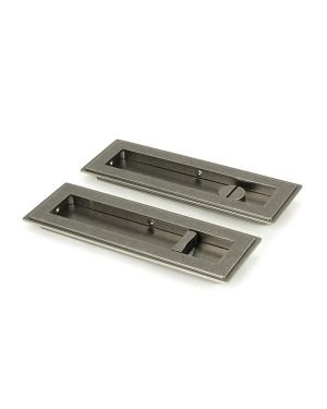 Pewter 175mm Art Deco Rectangular Pull - Privacy Set