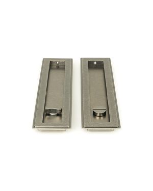 Pewter 250mm Art Deco Rectangular Pull - Privacy Set