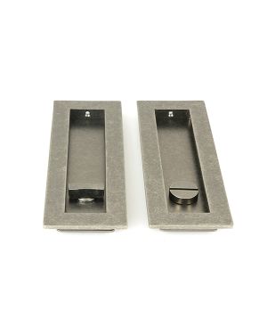 Pewter 175mm Plain Rectangular Pull - Privacy Set