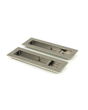 Pewter 175mm Plain Rectangular Pull - Privacy Set