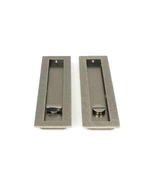 Pewter 250mm Plain Rectangular Pull - Privacy Set