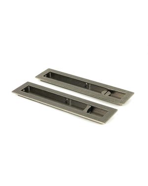 Pewter 250mm Plain Rectangular Pull - Privacy Set