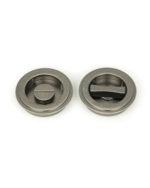 Pewter 60mm Art Deco Round Pull - Privacy Set