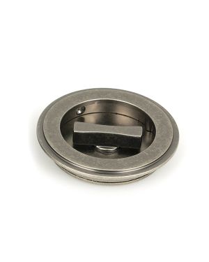 Pewter 75mm Art Deco Round Pull - Privacy Set