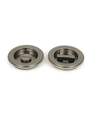 Pewter 75mm Art Deco Round Pull - Privacy Set
