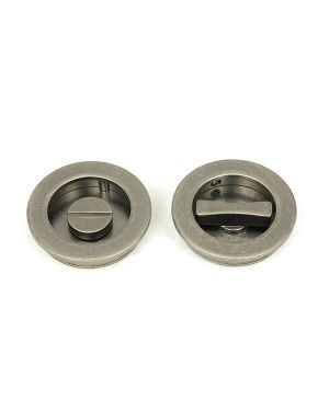 Pewter 60mm Plain Round Pull - Privacy Set