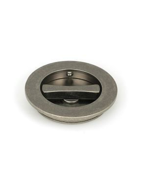 Pewter 75mm Plain Round Pull - Privacy Set