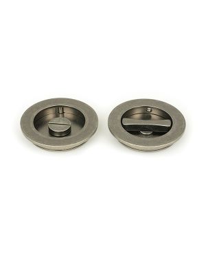 Pewter 75mm Plain Round Pull - Privacy Set