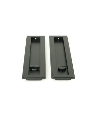 Matt Black 250mm Art Deco Rectangular Pull - Privacy Set