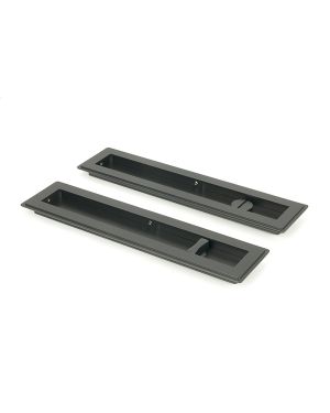 Matt Black 250mm Art Deco Rectangular Pull - Privacy Set