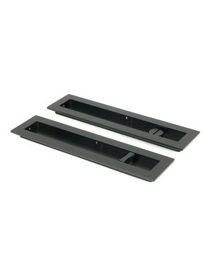 Matt Black 250mm Plain Rectangular Pull - Privacy Set
