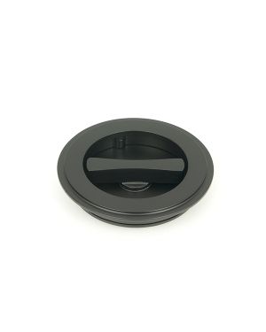 Matt Black 75mm Art Deco Round Pull - Privacy Set