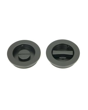 Matt Black 60mm Plain Round Pull - Privacy Set