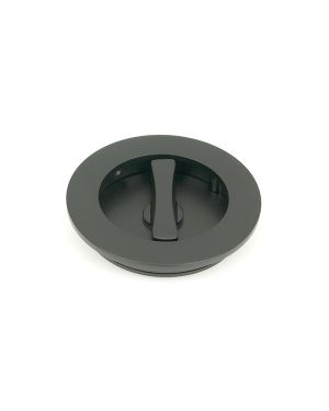 Matt Black 75mm Plain Round Pull - Privacy Set