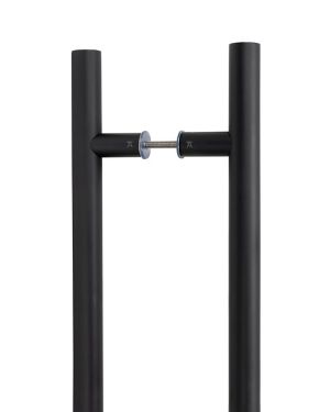 Matt Black SS (316) 1.8m T Bar Handle B2B Fix 32mm Ø