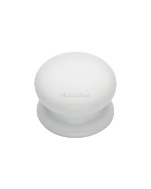 Cabinet Knob Plain White 32mm with Porcelain base