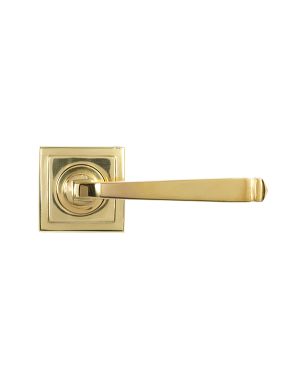 Polished Brass Avon Round Lever on Rose Set (Square)