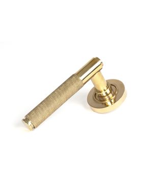 Polished Brass Brompton Lever on Rose Set (Plain)