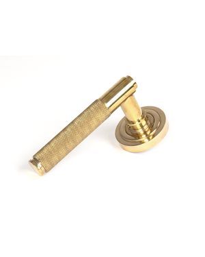 Polished Brass Brompton Lever on Rose Set (Art Deco) - Unsprung
