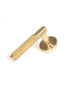 Polished Brass Brompton Lever on Rose Set (Beehive)