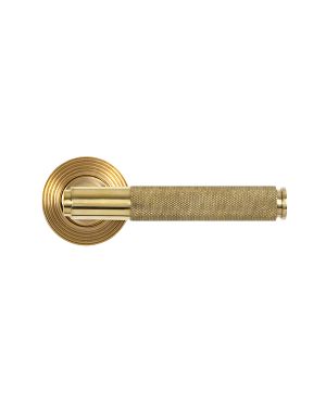 Polished Brass Brompton Lever on Rose Set (Beehive) - Unsprung