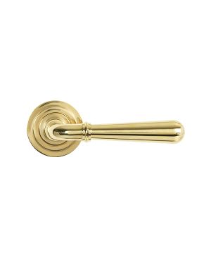 Polished Brass Newbury Lever on Rose Set (Art Deco)