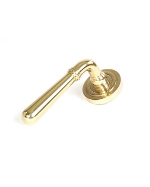 Polished Brass Newbury Lever on Rose Set (Art Deco)