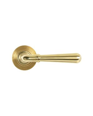Polished Brass Newbury Lever on Rose Set (Beehive)