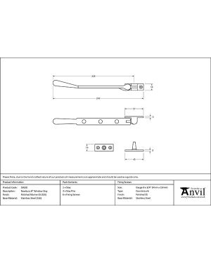 Polished Marine SS (316) 8" Newbury Stay