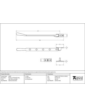 Satin Marine SS (316) 10" Newbury Stay