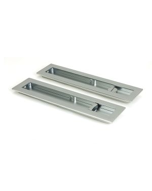 Satin Chrome 250mm Plain Rectangular Pull - Privacy Set