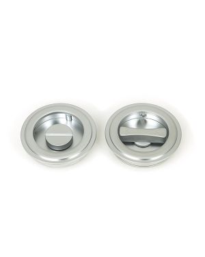 Satin Chrome 60mm Art Deco Round Pull - Privacy Set