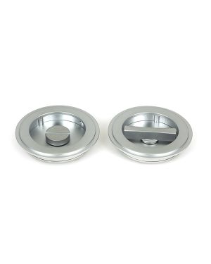 Satin Chrome 75mm Art Deco Round Pull - Privacy Set