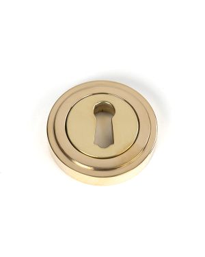 Polished Brass Round Escutcheon (Art Deco)