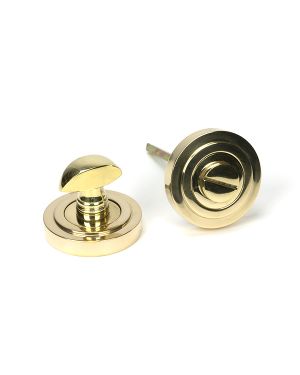 Polished Brass Round Thumbturn Set (Art Deco)