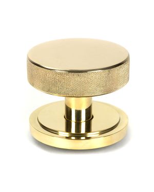 Polished Brass Brompton Centre Door Knob (Art Deco)
