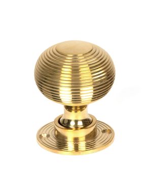 Polished Brass Heavy Beehive Mortice/Rim Knob Set