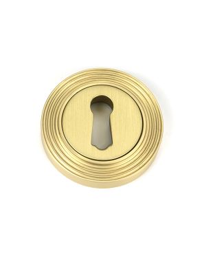 Satin Brass Round Escutcheon (Beehive)