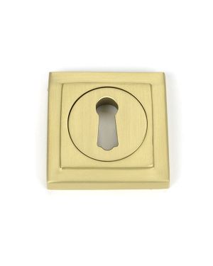 Satin Brass Round Escutcheon (Square)