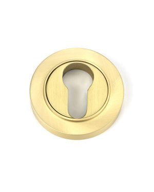 Satin Brass Round Euro Escutcheon (Plain)