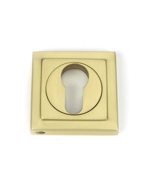 Satin Brass Round Euro Escutcheon (Square)