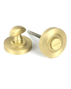 Satin Brass Round Thumbturn Set (Plain)