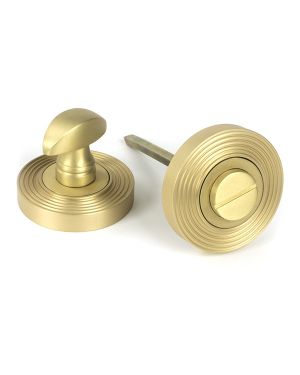 Satin Brass Round Thumbturn Set (Beehive)