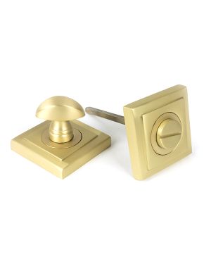 Satin Brass Round Thumbturn Set (Square)