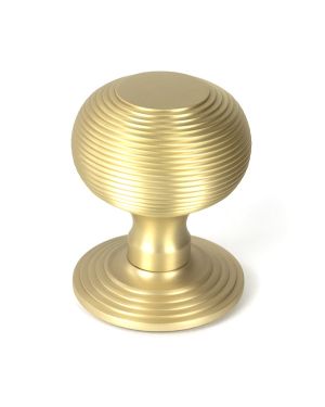 Satin Brass Beehive Centre Door Knob